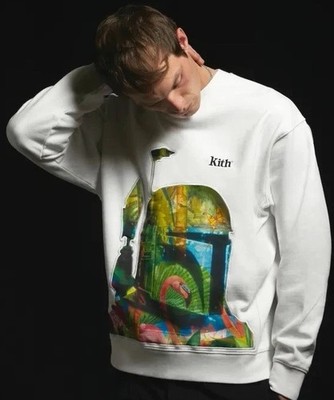 Kith x Star Wars Boba Fett Crewneck Sweatshirt Small White New KHM030220-101