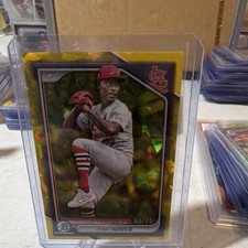 2024 Bowman Chrome Draft Sapphire Tink Hence BDC-43 Yellow /75 Cardinals RC