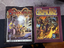Shadowrun 2nd Edition Main Book + The Grimoire Book Lot Fair Condition