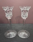 2 VINTAGE WATERFORD SIGNED CRYSTAL LISMORE 6.75"  CANDLESTICK HOLDERS