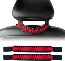 2Pack Headrest Grab Handles Universal Car Seat Handles Paracord Han Color: Red