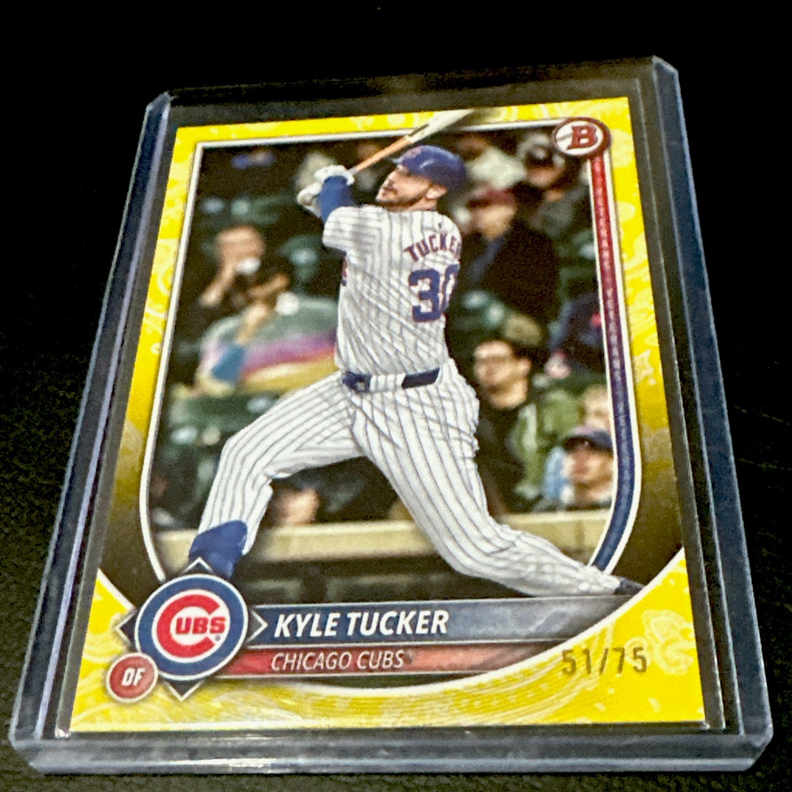 2025 Bowman - Kyle Tucker #43 Yellow Pattern serial # 51/75 RARE!!