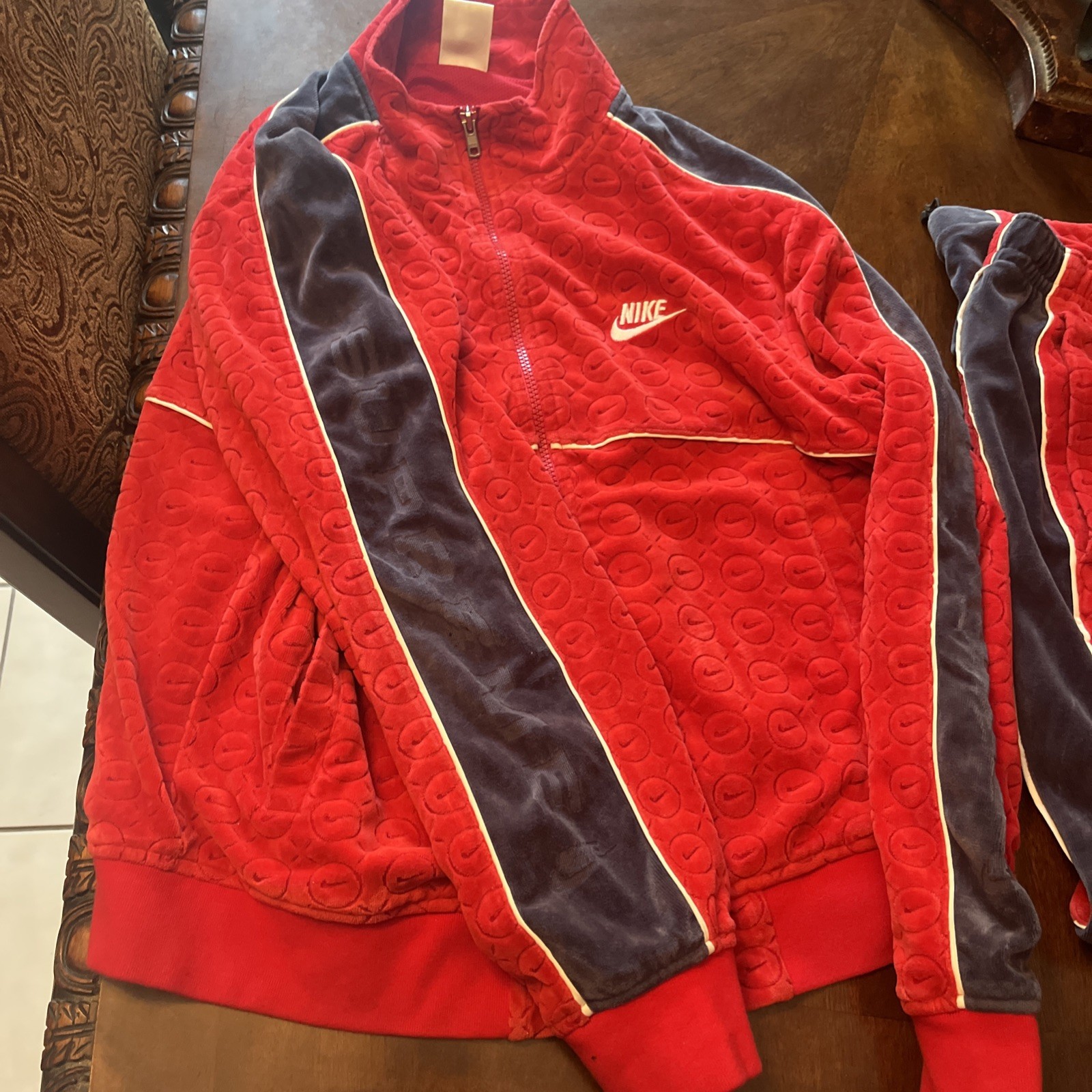 Rare nike x supreme Red Men’s Velvet Tracksuit image 8
