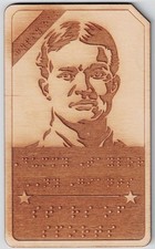 LUTHER "DUMMY" TAYLOR SCARCE GYPSY OAK BRAILLE WOODEN BASEBALL CARD VERY RARE