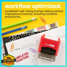 ExcelMark Self-Inking Teacher Stamp Completed Together