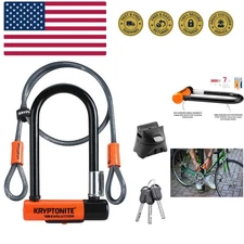 Evolution Mini-7 Bike U-Lock with Cable, Heavy Duty Anti-Theft Bicycle U Lock...