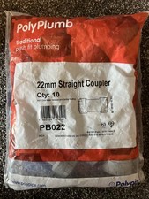 Polyplumb 22mm Straight Couplers PB022 Polypipe Push-Fit Connectors