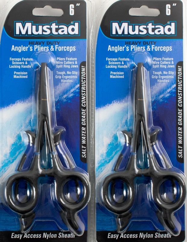 (LOT OF 2) MUSTAD HEAVY DUTY ANGLER'S PLIERS & FORCEPS 6" MT-PKIT CM2473
