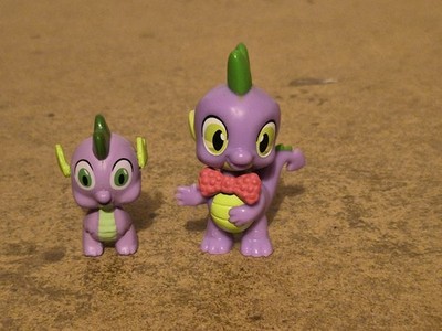 My Little Pony 2 Different Sized Spike Mini Figures. Modern Generation Spikes.