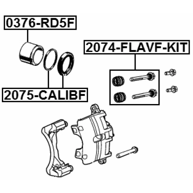FRONT CALIPER SLIDE PIN KIT FEBEST 2074-FLAVF-KIT - Image 2 of 4