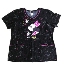 Disney Minnie Mouse Scrubs Women XL Top Shirt Constellation