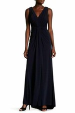 Vera Wang Matte Jersey Gown Sz 2 Black