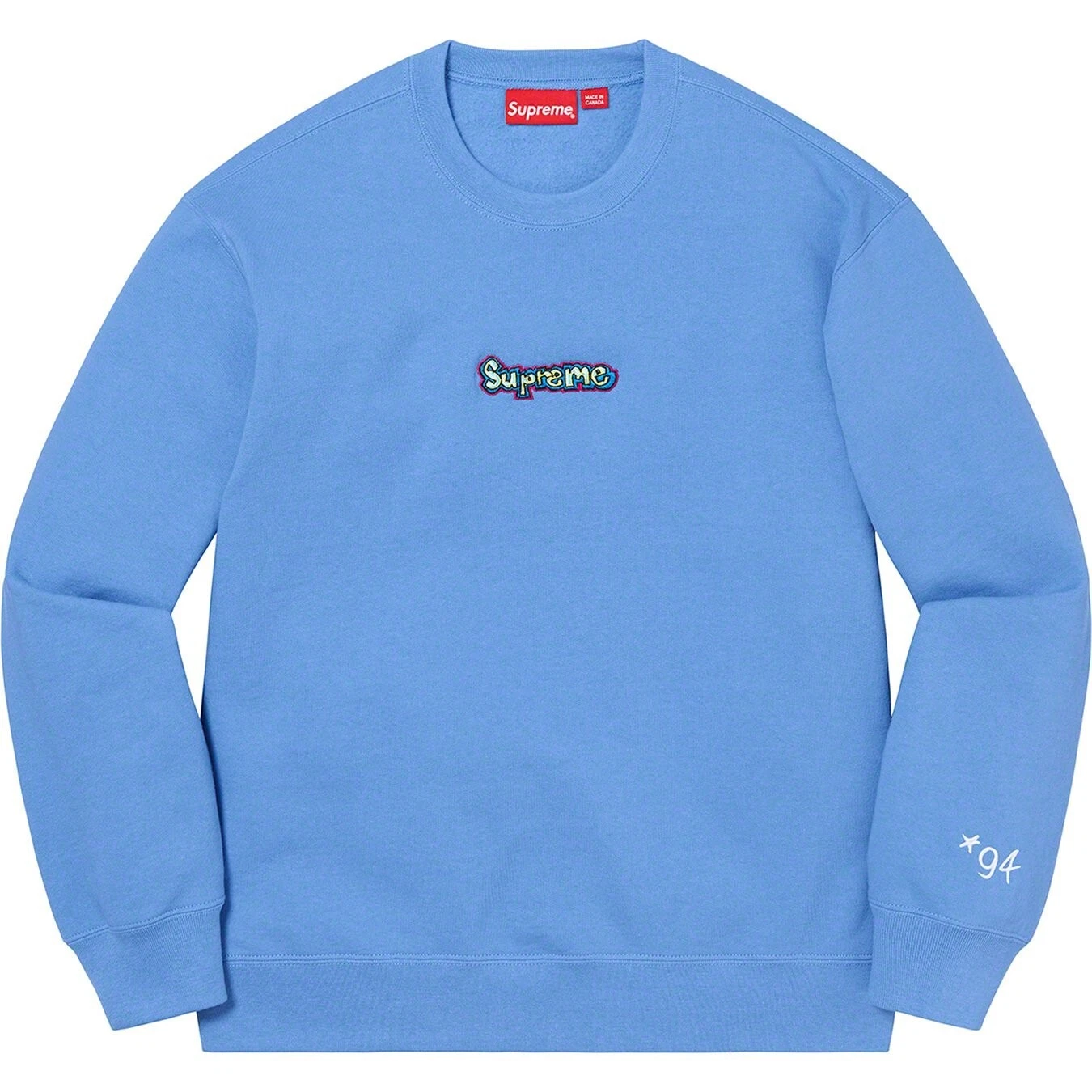 Supreme   Sweat col rond logo SS21 Gonz   Moyen   Bleu clair   NEUF ✨