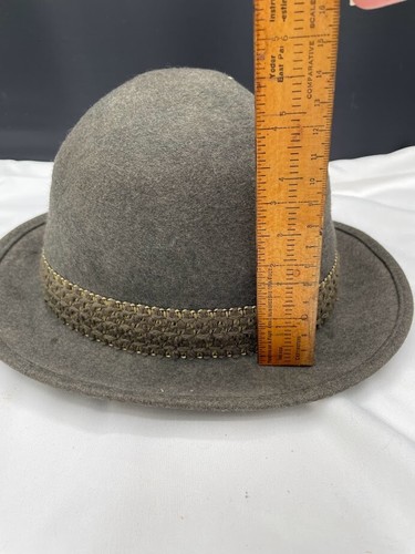 The Bowman Hat Felted Virgin Wool Fedora Microfelt Braided Hat Band Grey Wool - Picture 16 of 17