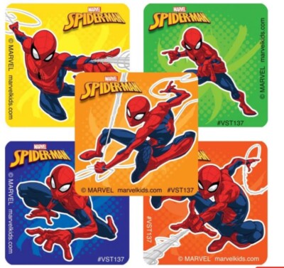 25 Marvel Spiderman Super Hero Stickers Party Favors Teacher Supply Reward 1 5/8