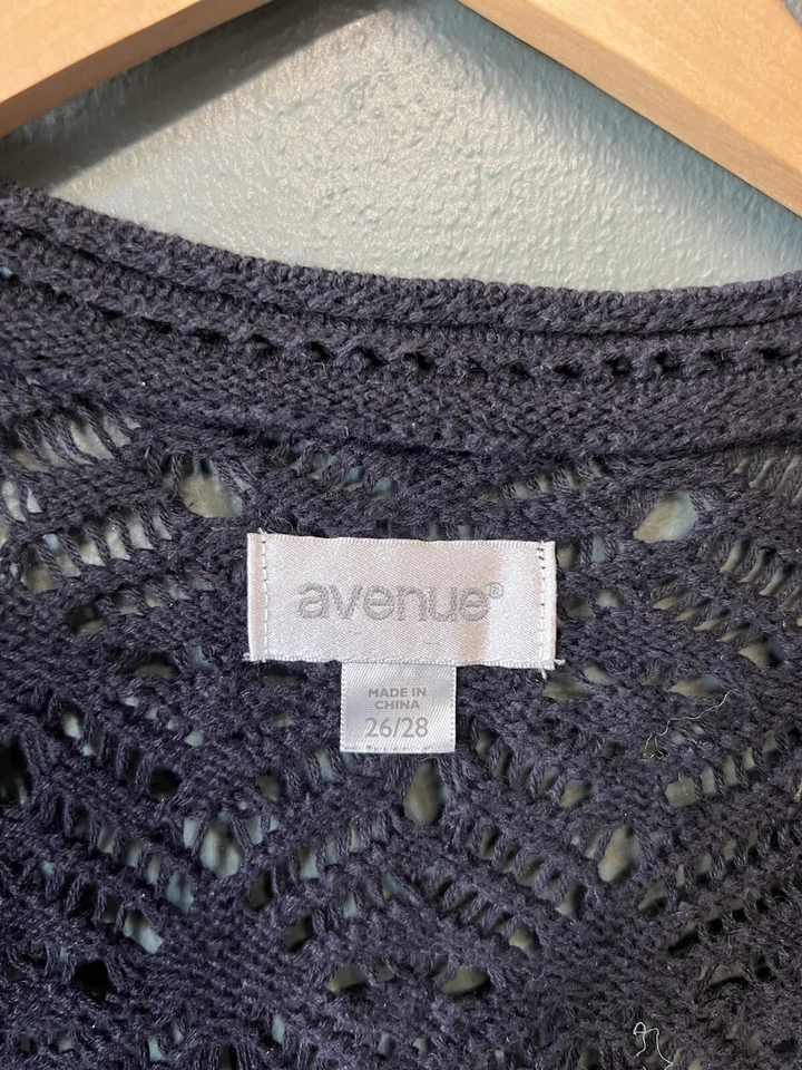 Cárdigan Avenue para mujer tejido negro encogido de hombros talla grande 26/28 Foto 3 de 3