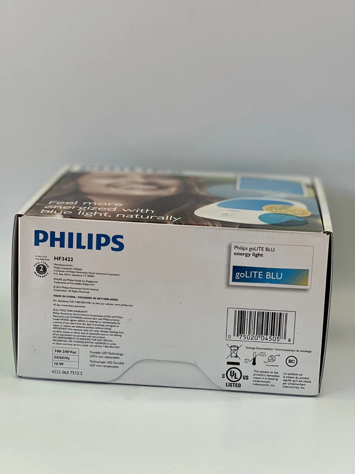 Nueva lámpara de terapia de luz energética Philips GoLITE BLU HF3422/60 con cable Foto 3 de 4