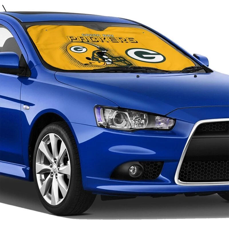 Green Bay Packers Car Windshield Sunshade Helmet Style Car Sunshade Heatproof
