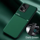 For Xiaomi Redmi Note 14 13 12 Pro 14T Poco X6 Magnet Leather Metal Case Cover