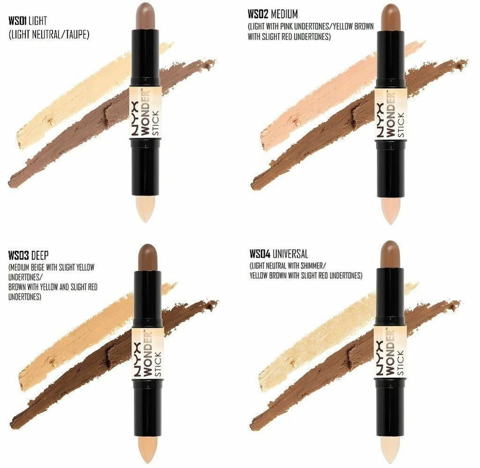 NYX COSMETICS WONDER STICK HIGHLIGHT AND CONTOUR STICK 2x POIDS 0.14oz/4g CHOOSE - Image 2 of 4