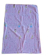 Disney Princess Twin Sized Flat Sheet Pink Belle Cinderella Aurora Cute