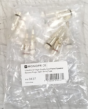 Monoprice High-Quality Gold Plated Speaker Banana Plugs 5 Pairs Open Screw 9437