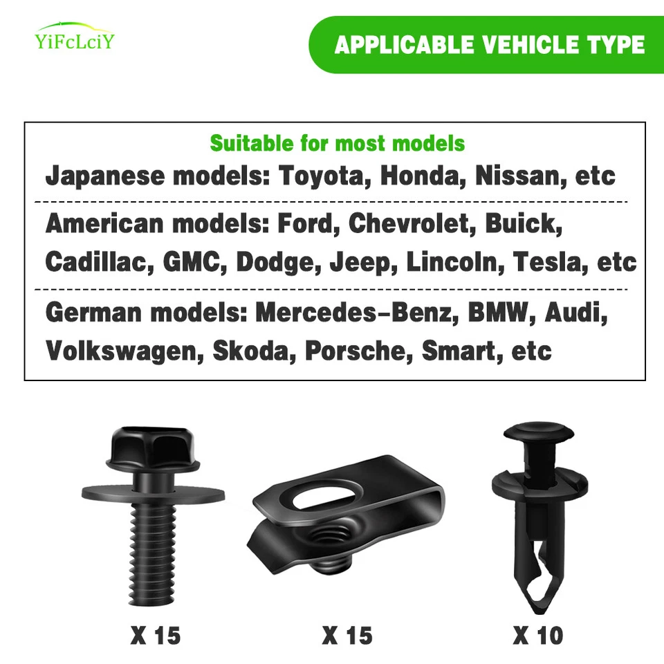 40pcs For Hyundai Body Bolts U-nut Clips Engine Under Cover Splash Shield Guard Foto 3 de 4