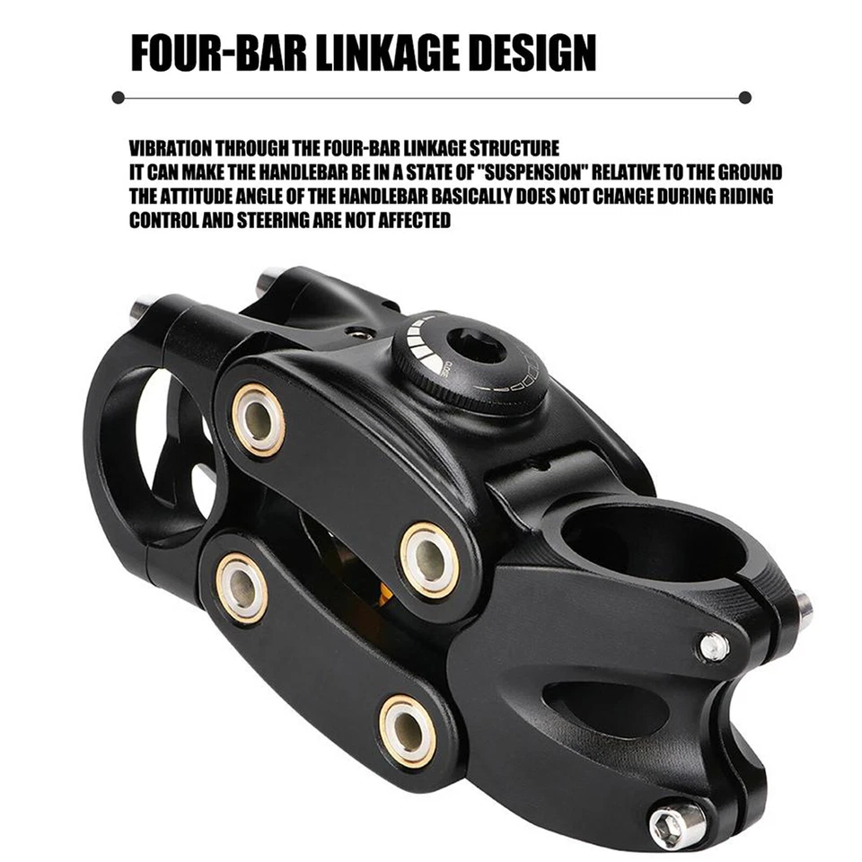 MEROCA Stem 7 Degree Four Link Suspension Stem 90mm MTB Gravel Bike Shock Stems - Image 4 of 4