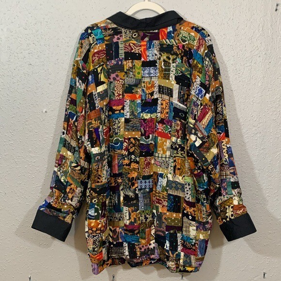 WE BE BOP PATCHWORK MULTICOLOR VTG LINED TOPPER/J… - image 4