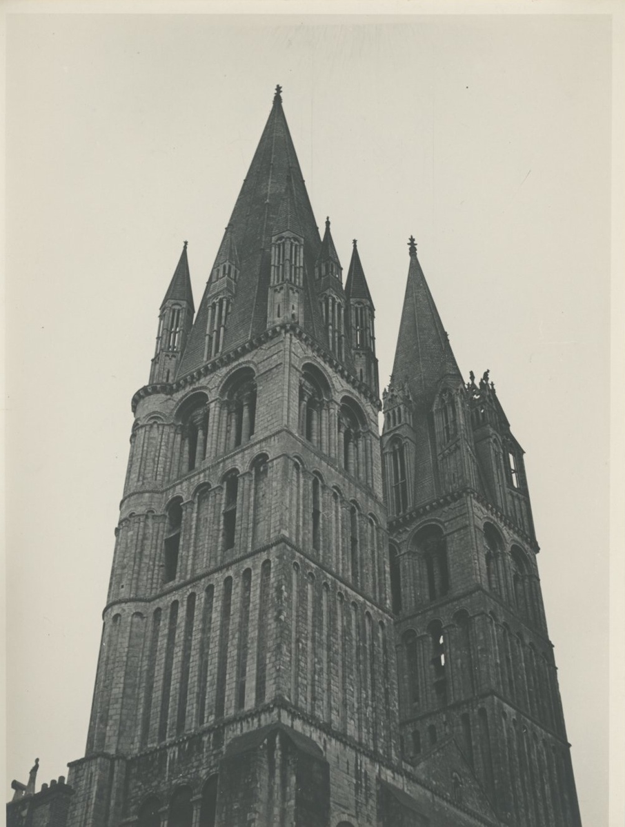 Tirage Photographique Argentique Vintage (1902) - Abbaye Aux Hommes à Caen, France - 8x11 Cm