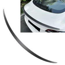 Matte Carbon Fiber Black Look Rear Trunk Spoiler Wing For Tesla Model 3 17-23