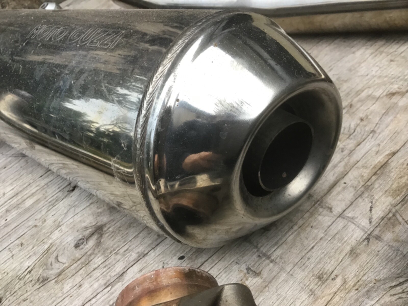 Moto Guzzi Breva V1200 exhaust header pipes and silencer from 2009