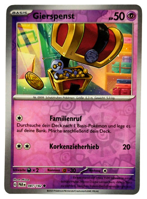 Pokemon Karte: Gierspenst Reverse 087/182 Paradoxrift Deutsch NM