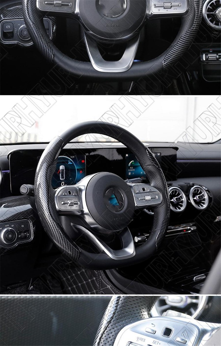 Universal Car Steering Wheel Booster Cover Carbon Fiber Look Non-Slip