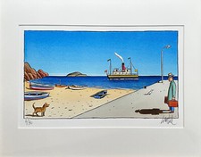 Loustal-Estampe pigmentaire - "sur le quai" Limitée, numérotée, signée