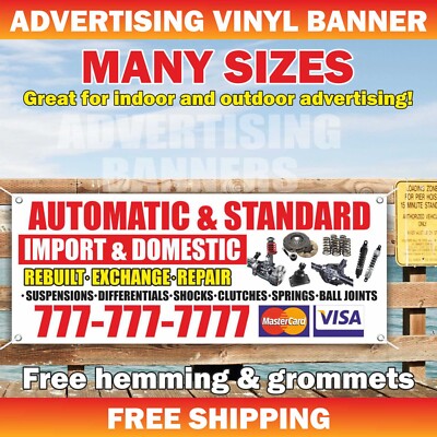 Car Repair Service Advertising Banner Vinyl Mesh Sign auto engine brakes shoks