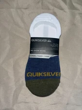 Mens Quiksilver No-Show Socks--Pack of 5 pairs
