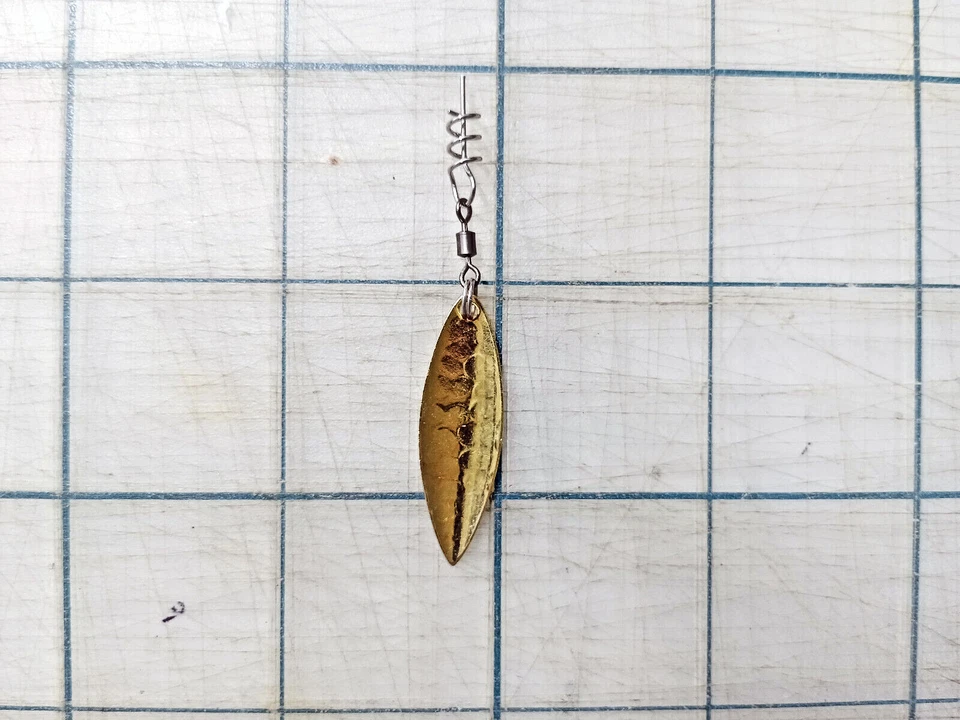 10 Pcs Gold Willow Leaf Hammered Pattern Spinner Blades for Gulp Jerk Shad - Image 4 of 4