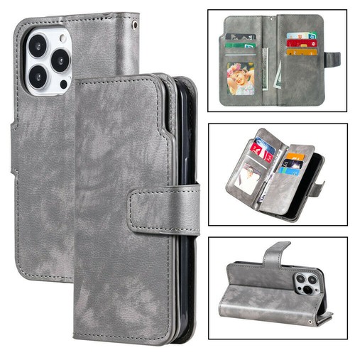 9 Card Slots Leather Wallet Flip Case Cover For iPhone 15 14 13 12 11 Pro Max XS - Picture 19 of 22