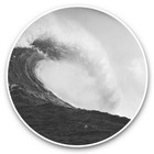 2 x Vinyl Stickers 30cm (bw) - Ocean Wave Sea Storm Nature  #38409