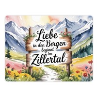 Liebe In Den Bergen Beginnt Im Zillertal Metallschild XL In 21X28 Cm