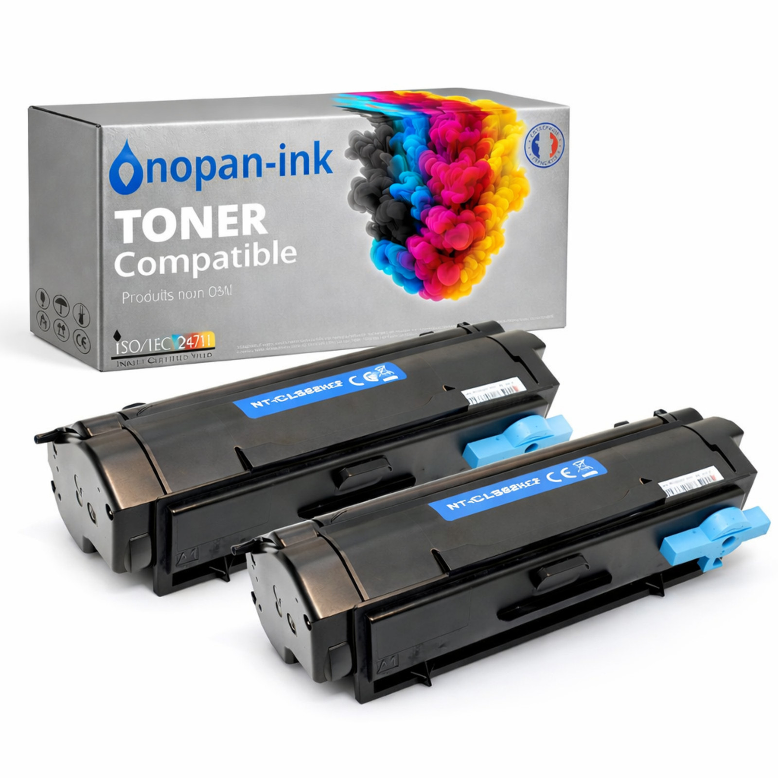 Toner noir compatible Lexmark 24B7005 pack de 2 pour imprimante laser de bureau