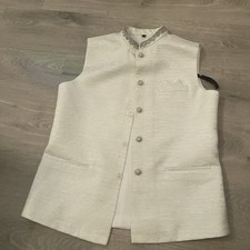 Men  s Waistcoat Silver Embroidery Pakistani Asian Wedding Eid Party Size 38