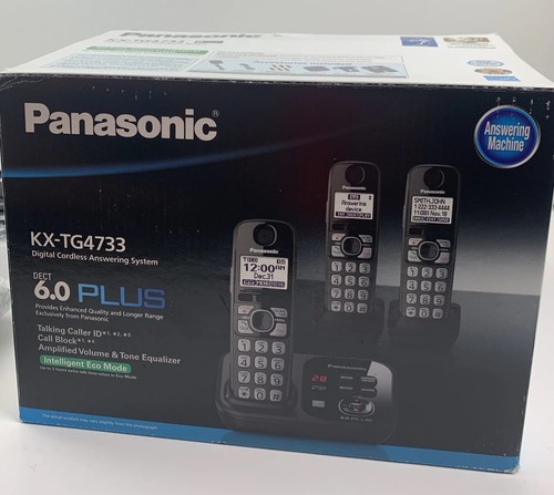 Panasonic KX-TG4733 1,9 GHz Trio Mobilteile schnurloses Einleitungstelefon - Neu im Karton