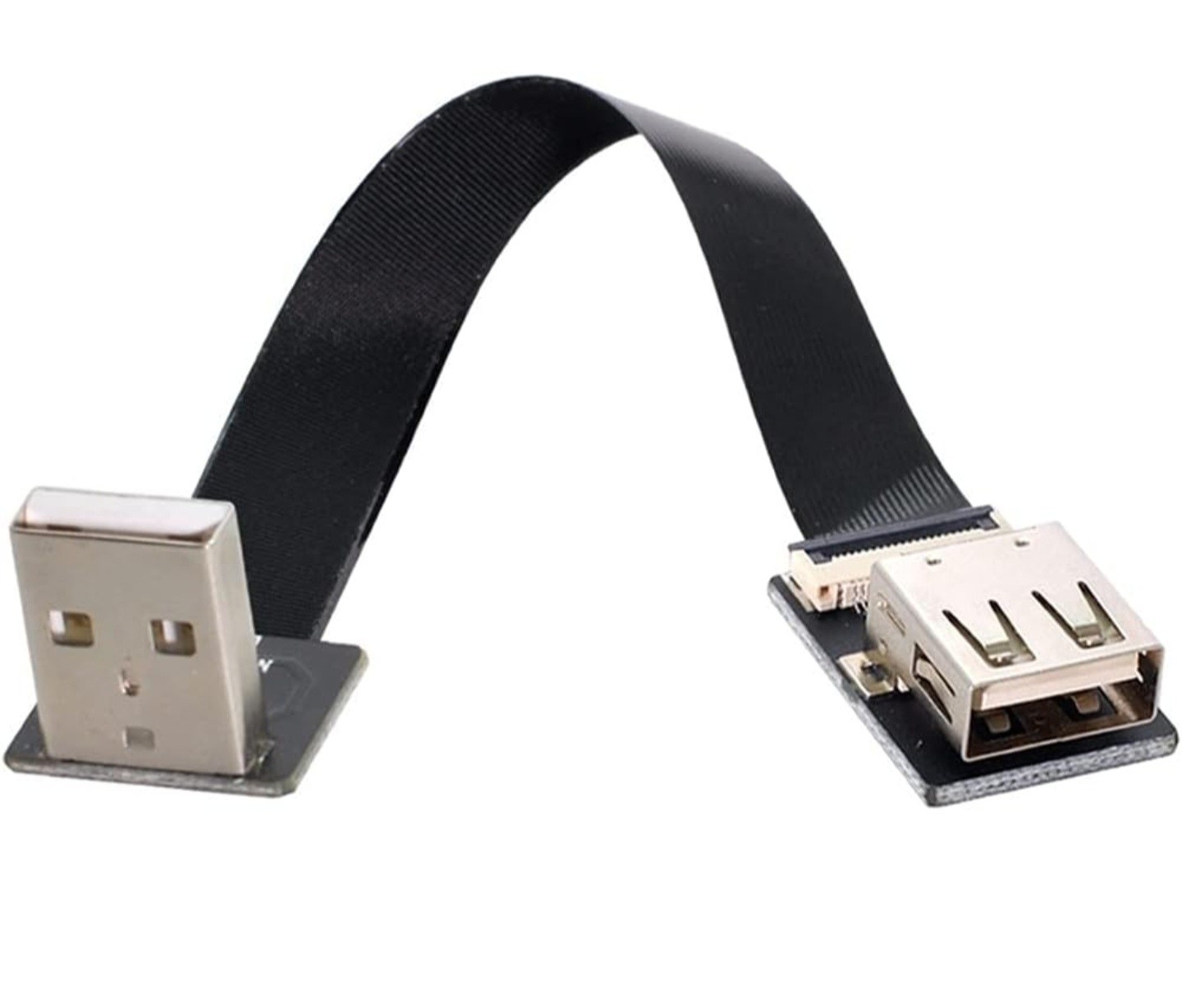 CY Up Angled USB 2.0 Type-A Male to Female Extension Data Flat Slim FPC Cable