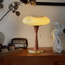 Cute Mushroom Table Lamp for Bedroom  Living Room - Gold  Yellow Shade
