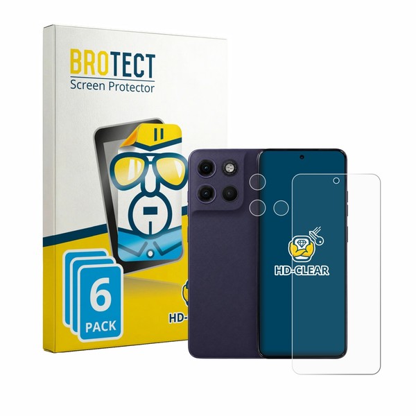 6X Motorola Moto G17 (Display+Kamera) Displayschutzfolie Transparent-image