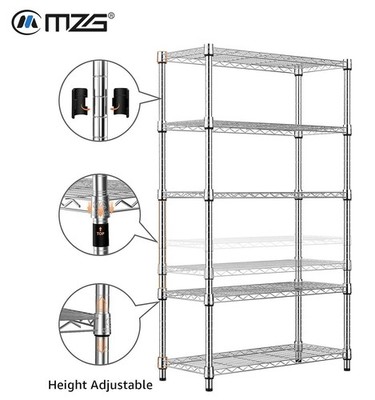 5-Tier Wire Storage Shelf Adjustable Heavy Duty Garage Shelving Kitchen Rack 63''