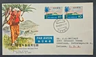 Japan Stamps 1963 FDC SC # 804 (pair) - Izu Islands Nat'l Park, Posted to USA