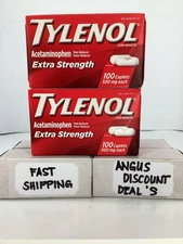 TYLENOL Extra Strength Pain Reliever 100 X2 Caplets - 500mg “Two Pack” Exp O6/27